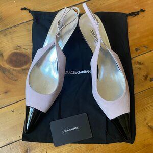 Dolce and Gabbana Sling Back Pumps - Suede and Leather
